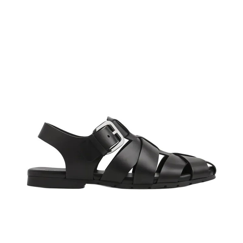 Bottega Veneta Alfie Roman Sandals Men's Black-1