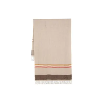 FAY Stripe-detailing Linen Stole