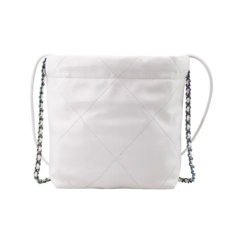 CHANEL 22Bag Cow Leather Shoulder Bag, Crossbody Bag Mini Women's White-8