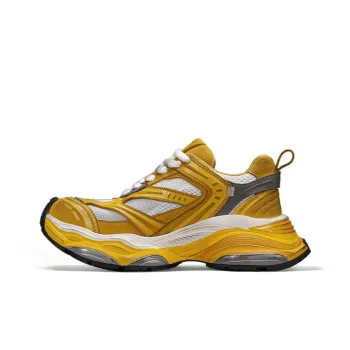 WANDER AROUND Breathable Height Increasing Wear-Resistant Low-Top Chunky Sneakers Women's Peach Gold
