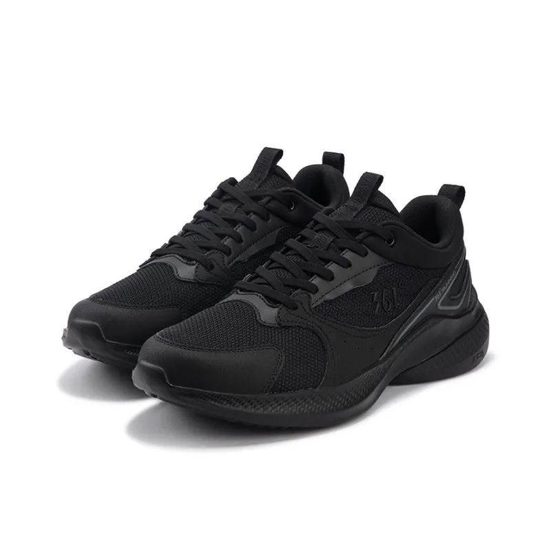 361° Anti Slip Wear Resistant Low Top Casual Running Shoes Men's Black Gray-2