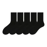 5 Pack (Crew Black 5)[Massage Cut Bottom]