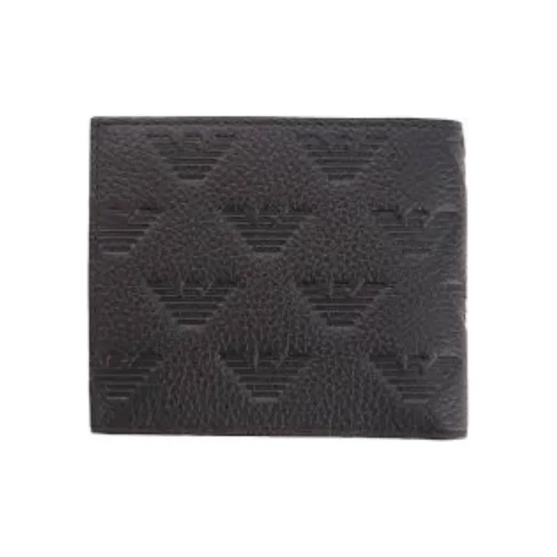 EMPORIO ARMANI Cow Leather Coin Purse Men's Black-2