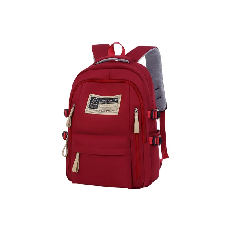 Warrior Nylon Backpack Large Size Unisex Fashion Burgundy/White/Black-1