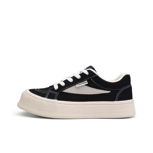 DEERWAY Canvas Shoes Women's Low-Top Black