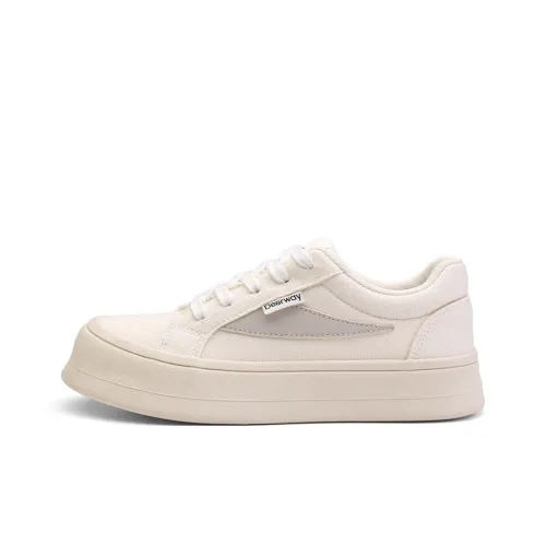 DEERWAY Canvas Shoes Women's Low-Top Beige