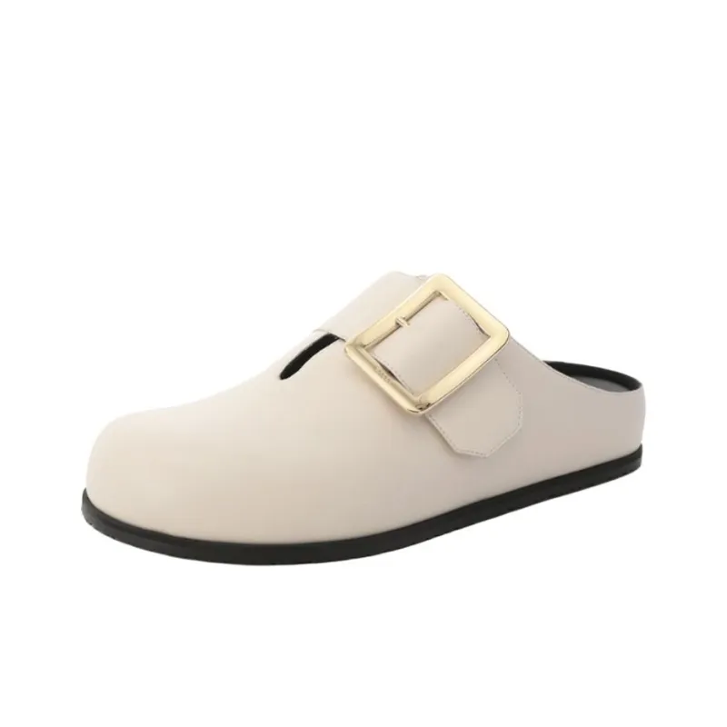 BALLY Closed Toe Slippers, Birkenstock Shoes Women's Ivory White-3