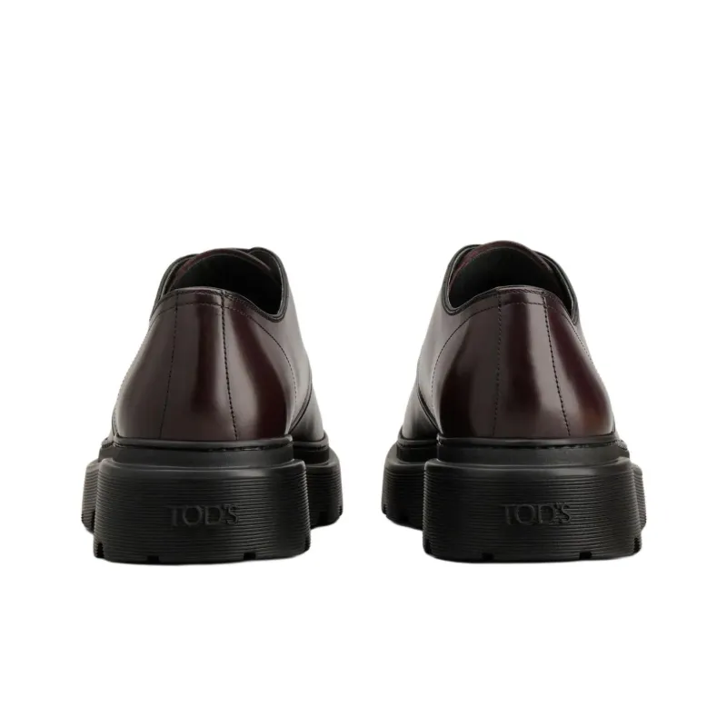 TOD'S Round Toe Lace Up Derby Shoes-3