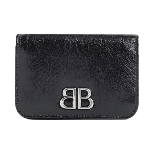 Balenciaga Arena Calfskin Card Holder Women's Black