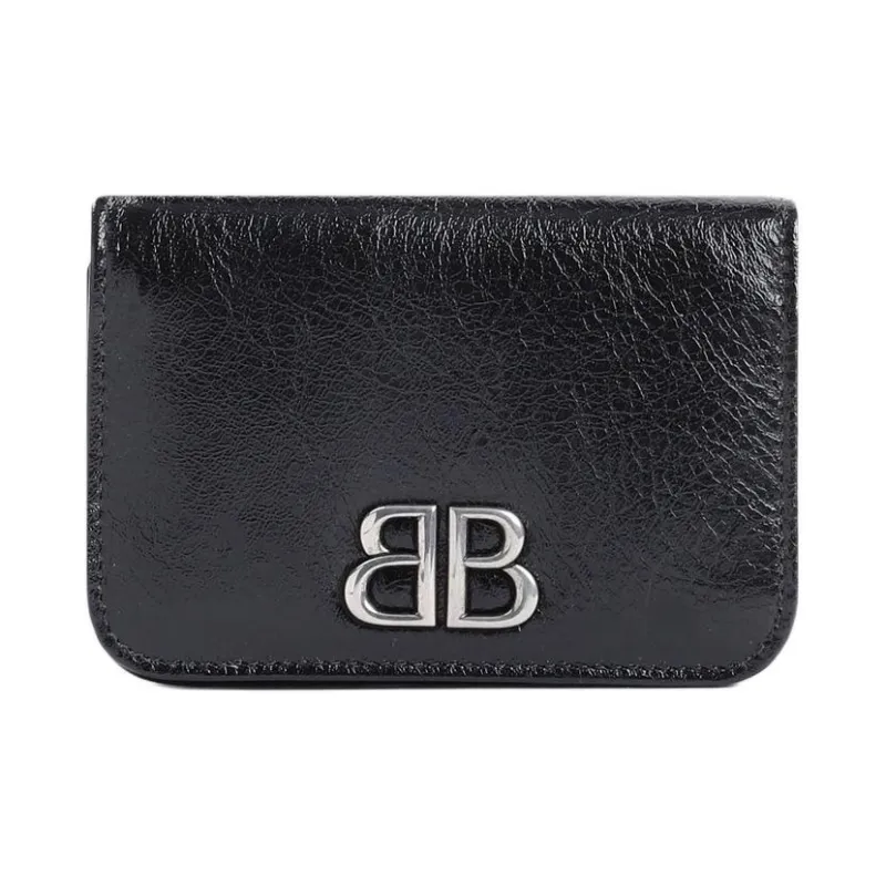 Balenciaga Arena Calfskin Card Holder Women's Black-0