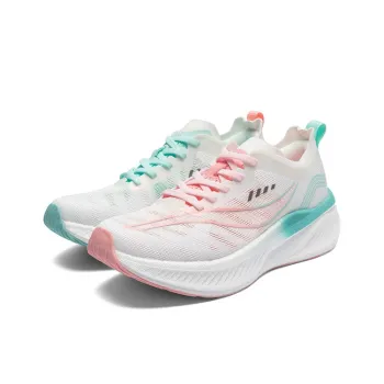 LPMX Cushioning Breathable Lightweight Low-Top Carbon Plate Running Shoes Women's Pink Green Mismatched