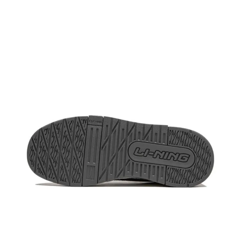LiNing 001 BTC Slip Resistant Cushioning Wear Resistant Support Low Top Skateboard Shoes Women's White Black-3