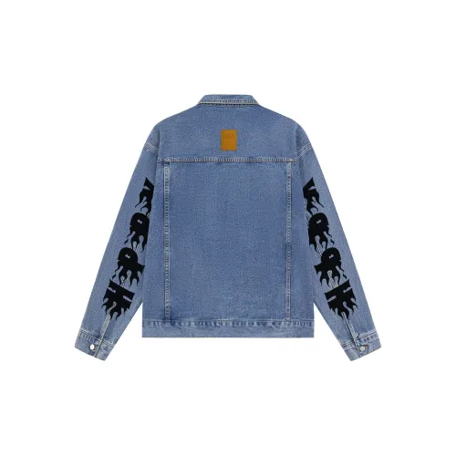 HAPPY PARTY Denim Jackets Unisex Denim Blue