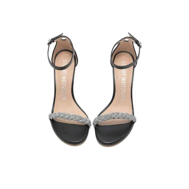 Stuart Weitzman/SW One Strap Sandals 8cm Women's Matte Black-3