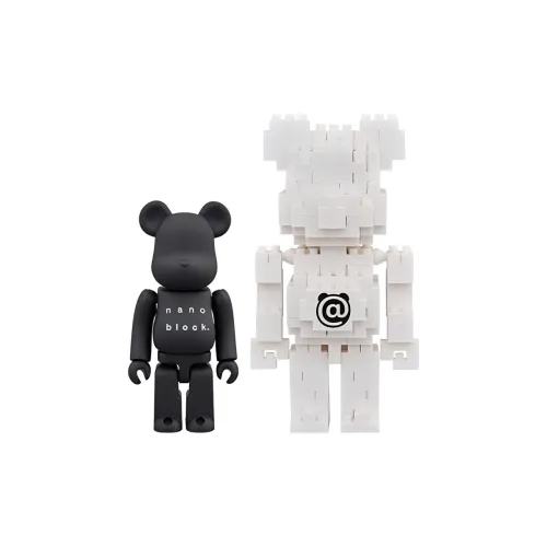 BE@RBRICK x Nanoblock Black And White Set Combination Trendy Figures 9.5cm