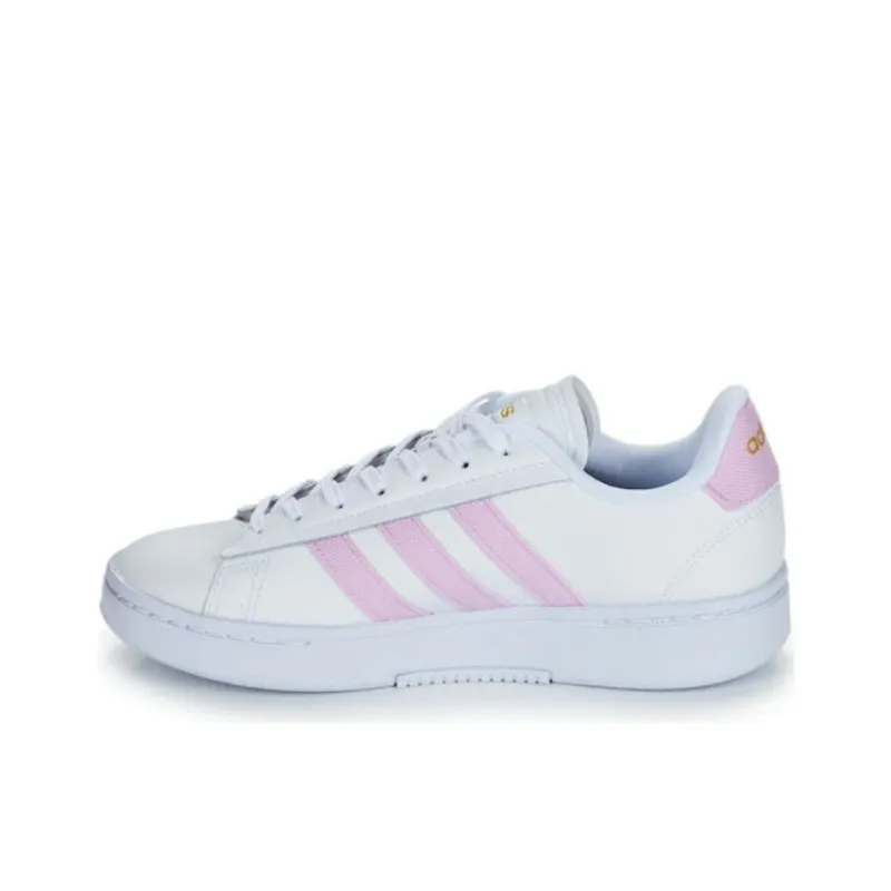 Adidas GRAND COURT ALPHA Sneakers Ftwr Cushioning Wear Resistant Low Top Skateboard Shoes Women's White Pink-0