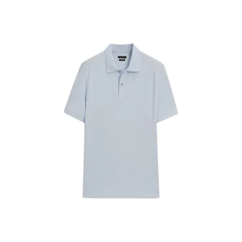 Massimo Dutti Polo Shirts Men Sky Blue