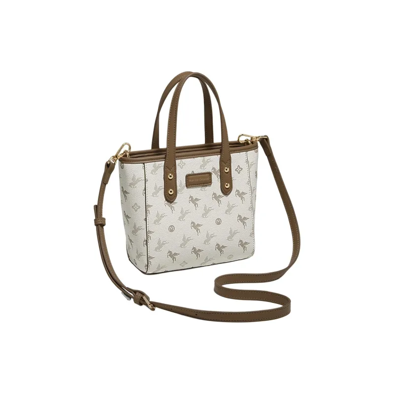 Marino Orlandi Synthetic Leather Shoulder Bag, Crossbody Bag, Handbag Trumpets Women's Beige & Coffee-1