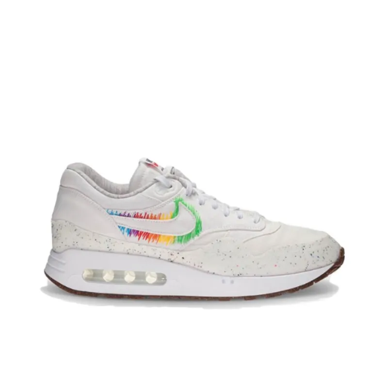 Nike Air Max 1 Cushioning Anti-Slip And Wear-Resistant Low-Top Casual Shoes Men's White Green Yellow-1
