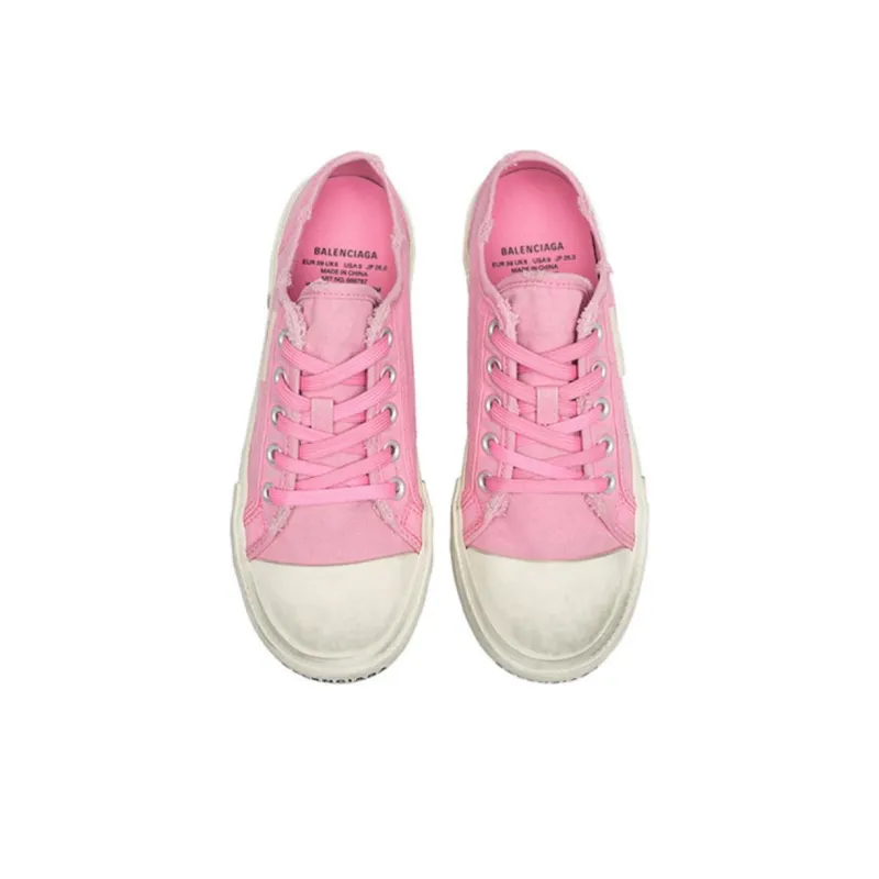 Balenciaga Paris Low Top Sneakers 'Washed Pink Cotton And White Rubber' Women's-3