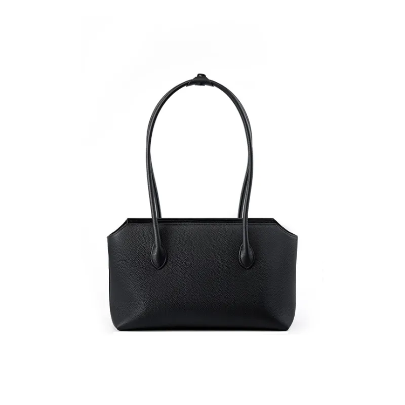 Carnival Keep Top Grain Cow Leather Handbag Shoulder Bag Regular Women's Gray/Black-5