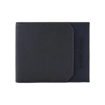 EMPORIO ARMANI PU Polyurethane Wallet Men's Dark Blue