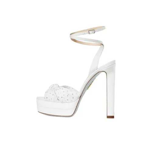 AQUAZZURA Slow Kisses Plateau Strap Sandals 13cm Women's White