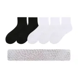 5 Pack (Short Black 2-Short White 3) with Mesh Back