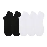 5 Pack[No-Show Socks Black 2+No-Show Socks White 3][Massage Cut-Toe]