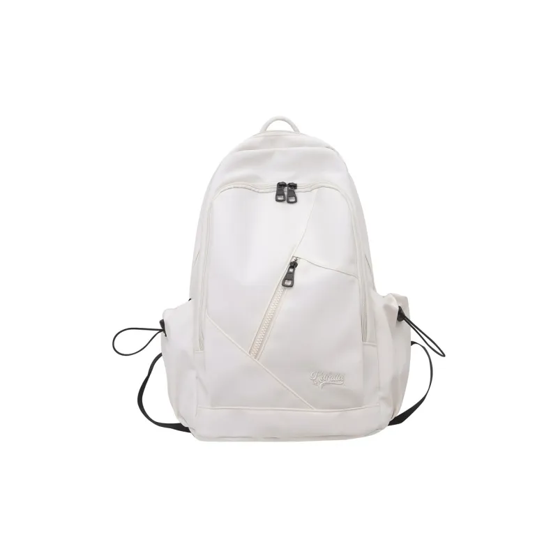 Huangmu Nylon Student Backpack Laptop Bag Backpack Regular Unisex Black/White/Khaki/Gray/Red-3