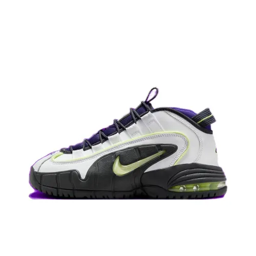 Nike Air Max Penny Slip Resistant Mid Top Vintage Basketball Shoes Women's White Black