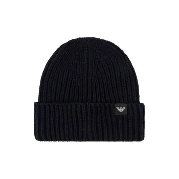 EMPORIO ARMANI Fisherman's Rib Virgin Wool blend Beanie