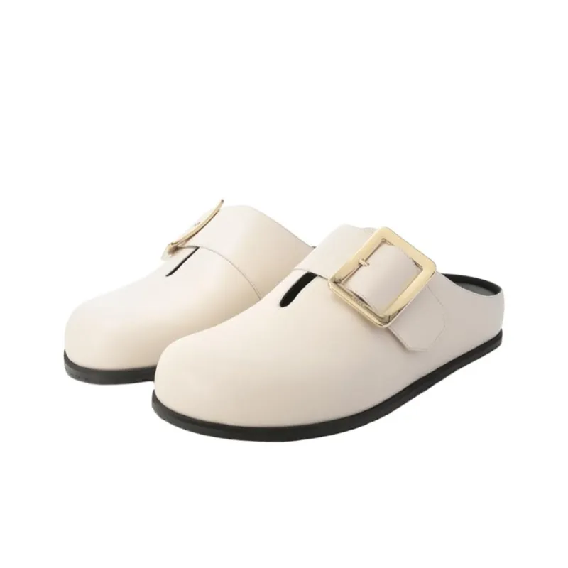 BALLY Closed Toe Slippers, Birkenstock Shoes Women's Ivory White-2