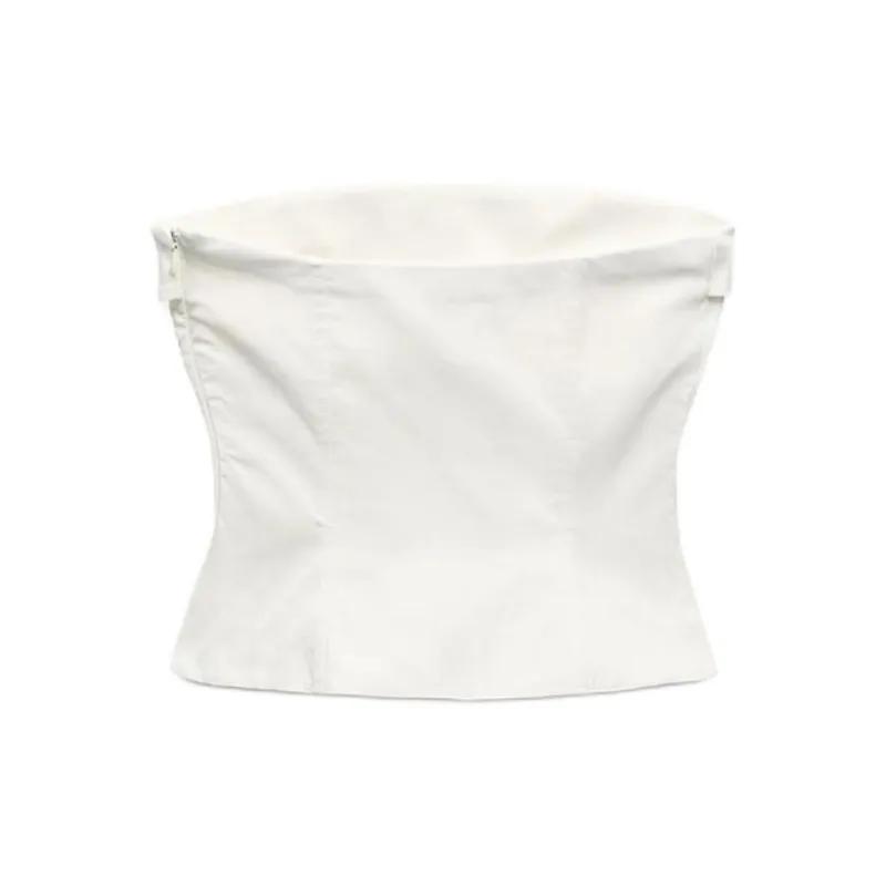 ZARA Strapless Top Women's Raw White-1