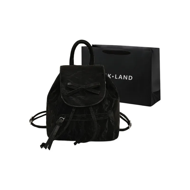 PINK·LAND PU Backpack Regular Women's Blue/Silver/White/Black-18