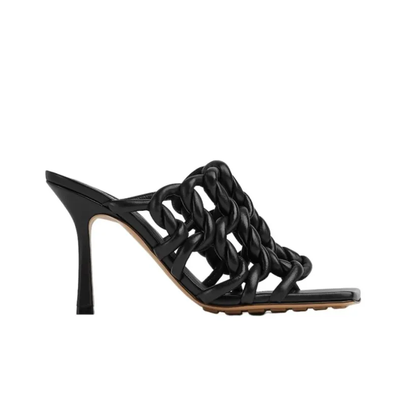 Bottega Veneta Stretch Cut Out Slide Slippers Women's Black-1