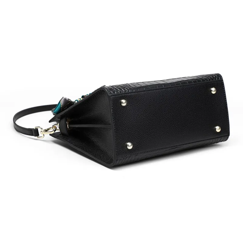 C°BANNER Cow Leather With Synthetic Leather One Shoulder Crossbody Portable Mom Bag Regular Women's Black-6