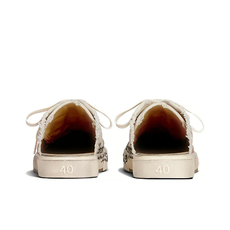 Balenciaga Paris Closed Toe Slippers Women's White Red-4