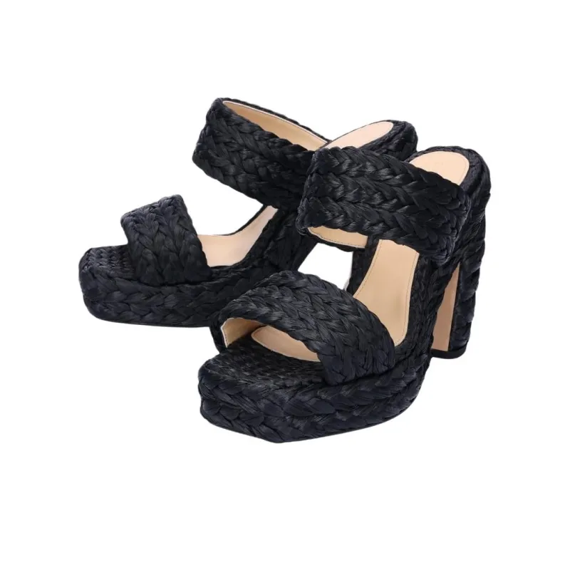 Bottega Veneta Woven Slip On Heeled Sandals Women's-1