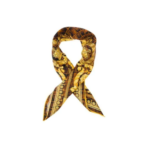 VERSACE Silk Scarves Men's Yellow