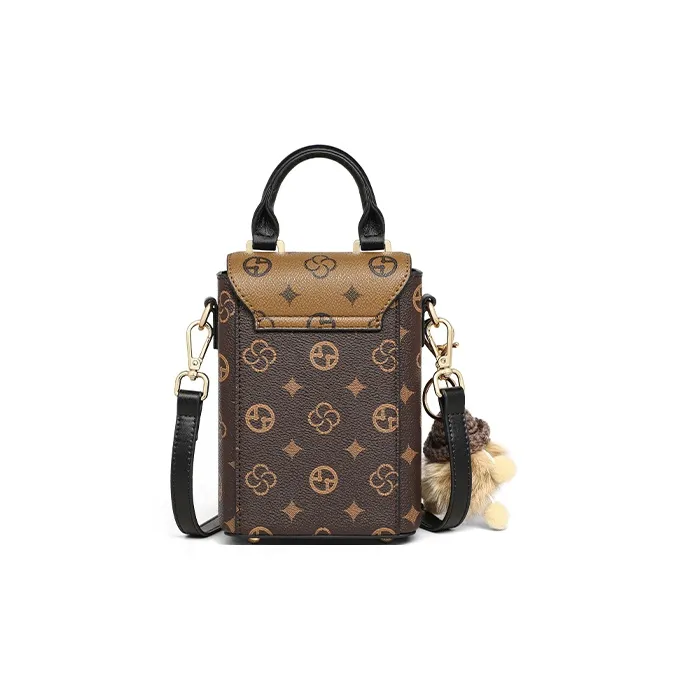 VINEY Synthetic Leather Cell Phone Pouch, Shoulder Bag, Crossbody Bag Regular Women's Coffee-4