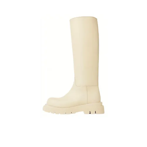 Bottega Veneta Lug Knee-high Boots Women's Sea Salt Color