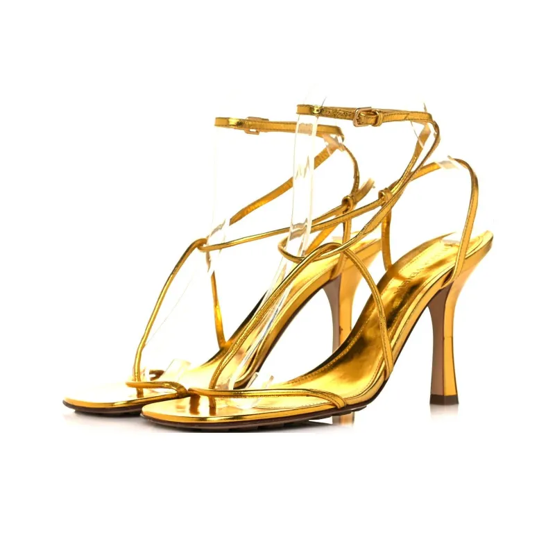 Bottega Veneta Line Stylish Sandal Women's Gold-3