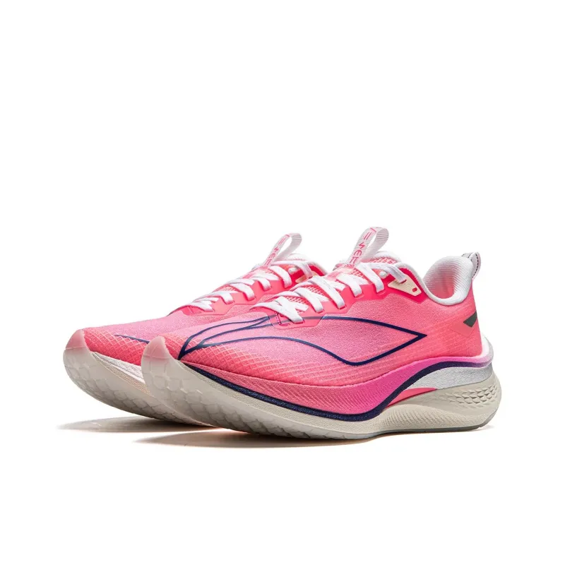 LiNing Red Hare 7 Pro Cushioned Slip Resistant Abrasion Resistant Low Top Casual Running Shoes Women's Fluorescent Pink-2