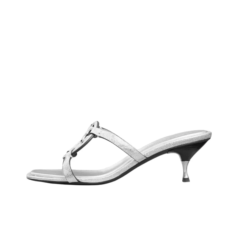 TORY BURCH Miller Slide Slippers 5.5cm Women's Silver-0