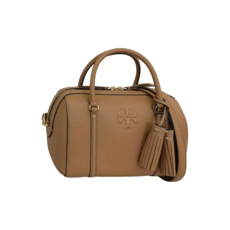 TORY BURCH Leather Shoulder Bag, Crossbody Bag, Handbag Trumpets Women's Camel-1