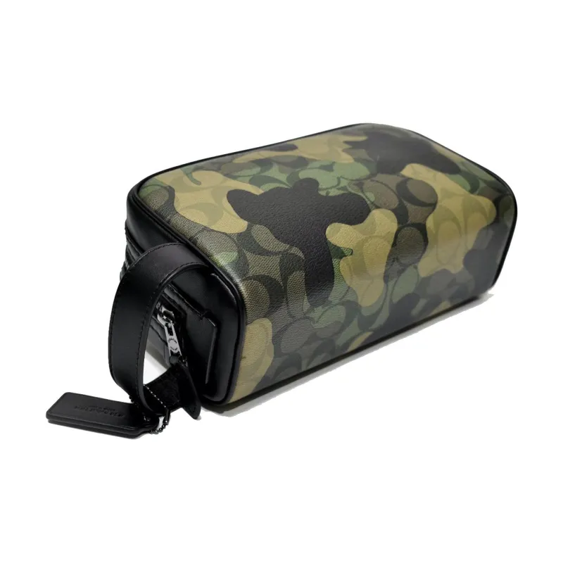 COACH Canvas With Calfskin Bag Accessory Small Size Men's Camouflage-4