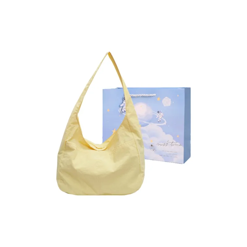 Duoluplo Doron Paul Nylon Fabric Shoulder Bag Regular Women's Black/Ecru/Yellow/Green/Pink/Blue/Light Green-31
