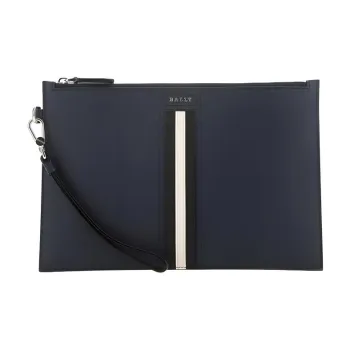 BALLY Leather Clutch Men's Marine Blue