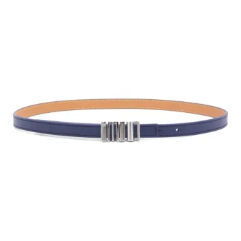 LOEWE Polished Letter Logo Pattern Smooth Buckle Calfskin Leather Belts Women's Blue Width  1.5cm